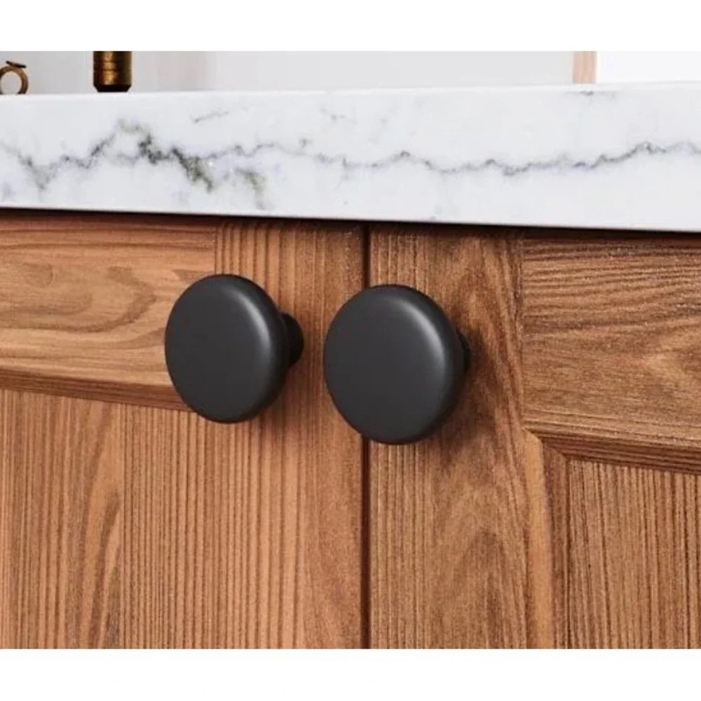 Amerock BP53005FB 1-1/4in Mushroom Cabinet Knob Flat Black Hardware 10 Pack